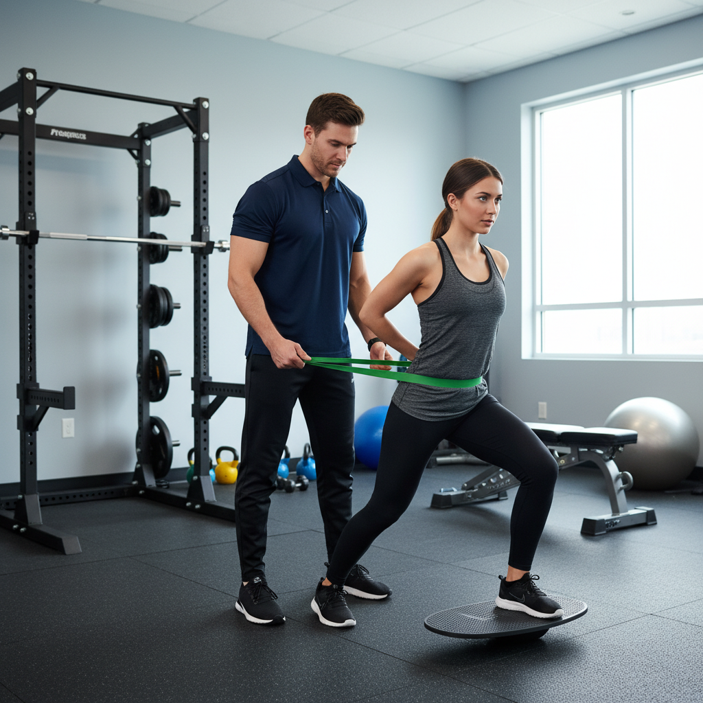 Scottsdale physical therapy session showing corrective exercise technique for athletic performance enhancement and rehabilitation