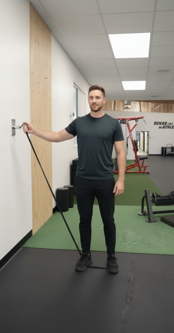 Physical therapist performing functional movement assessment on athlete in Scottsdale performance physical therapy clinic